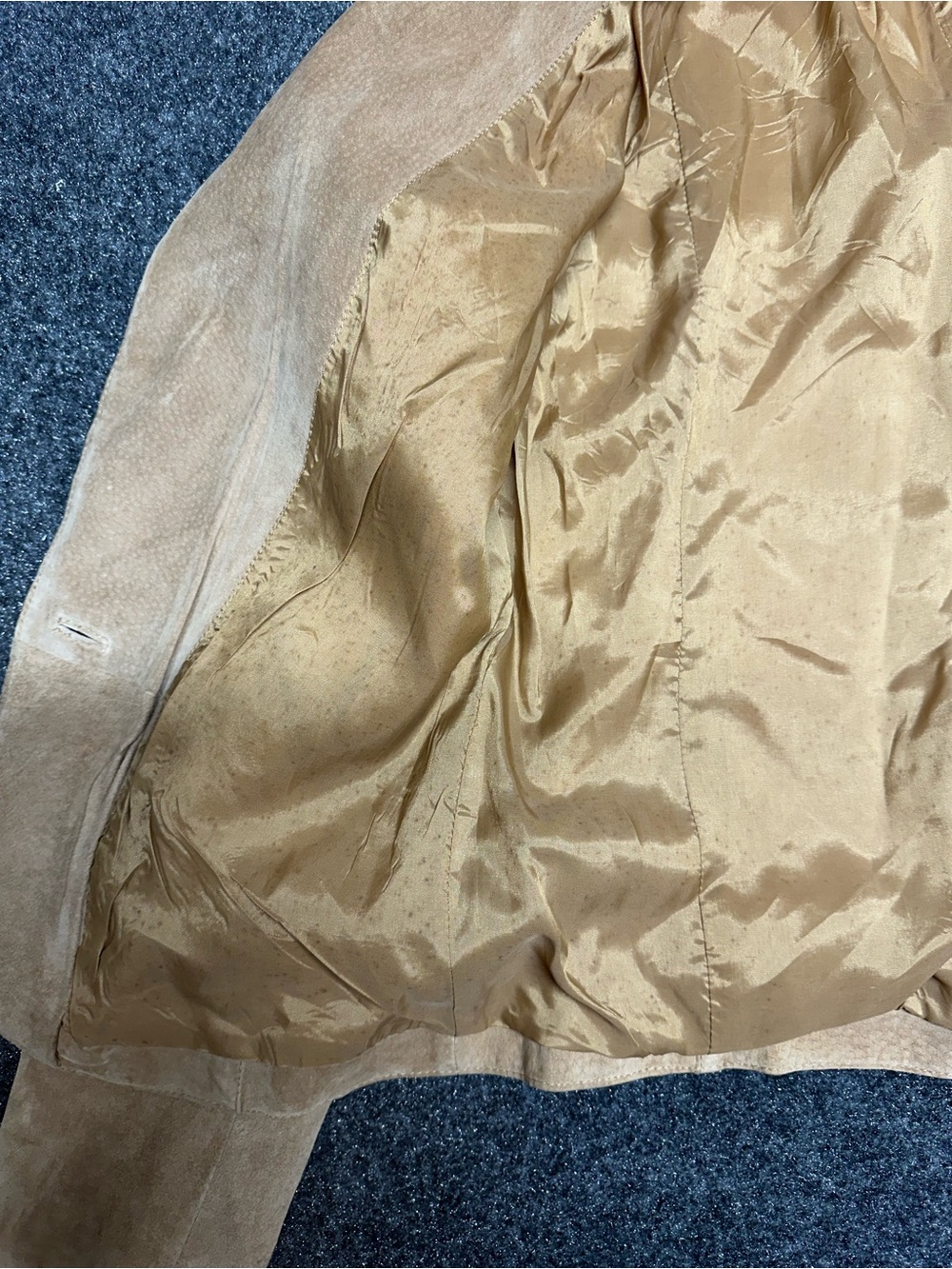 Tan Leather Suede Blazer Jacket Western Cowgirl Americana Old Money Tailored - Picture 10 of 10